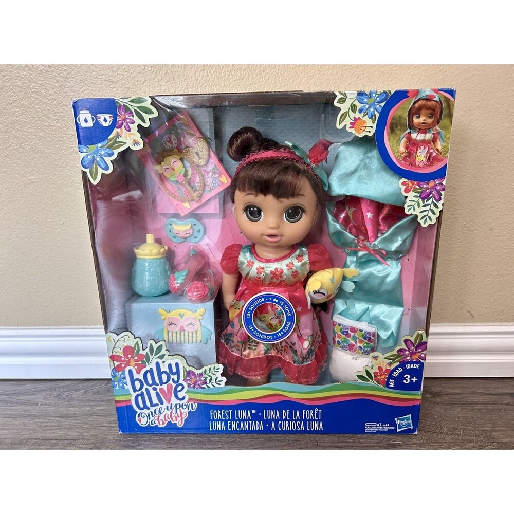 Baby Alive Once Upon a Baby: FOREST TALES LUNA BRUNETTE HAIR NEW in Box